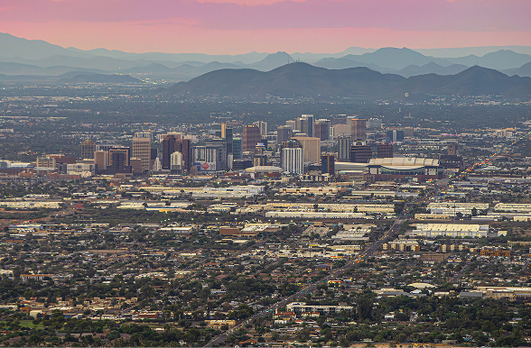Aerial view of Phoenix.
