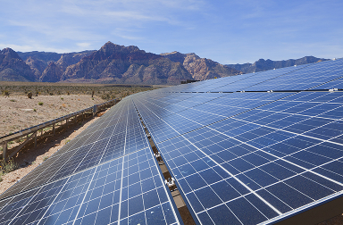 Solar panels in the Mojave Desert