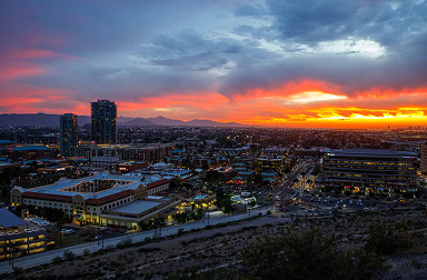 Tempe, Arizona at sunset